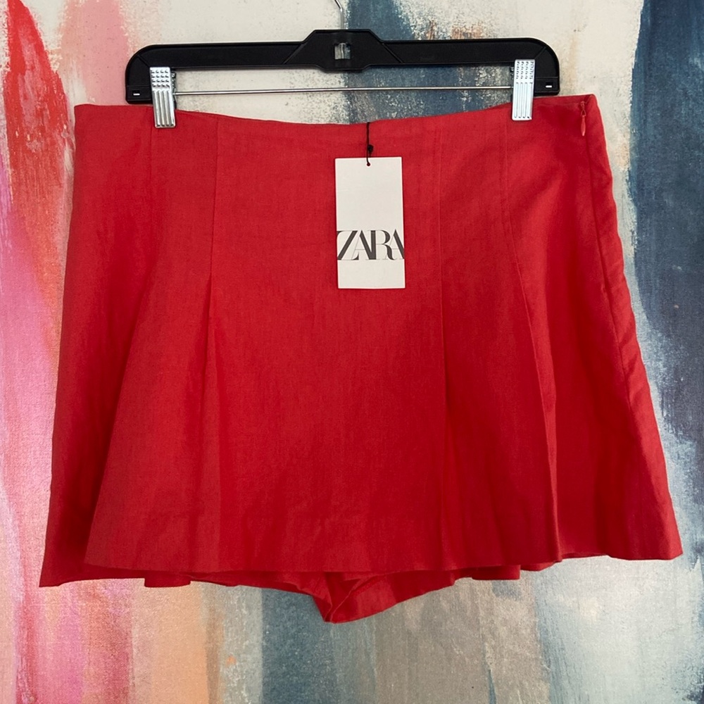 🔥NWT🔥Zara Linen/Cotton Blend Skirt Shorts.